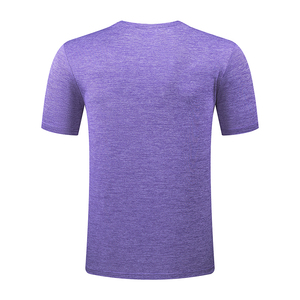 ไนล่อนโพลีเอสเตอร์ Spandex สุทธิบุรุษกีฬาเสื้อยืดสีม่วงสีฟ้าวิ่งออกกำลังกายกีฬาชายแห้งเร็วปรับแต่งเสื้อยืด - Product Image 2