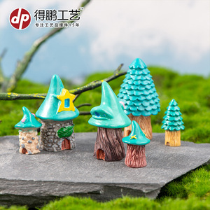 Miniature Resin Treehouse Ornaments Garden Decor Cartoon Houses Indoor Outdoor Freestanding Craft Decorations - Product Image 2