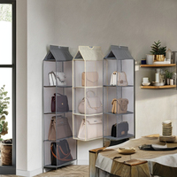Système de placard mural multicouche moderne tissu en maille pliable rangement suspendu tridimensionnel pour garde-robe salon