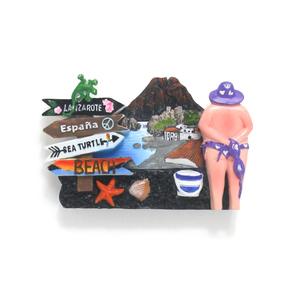 Imán de recuerdo de resina 3D personalizado para chica de la playa, diseño Sexy, pegatina para nevera de España, imán para recuerdo de las islas españolas, regalo de viaje - Product Image 4
