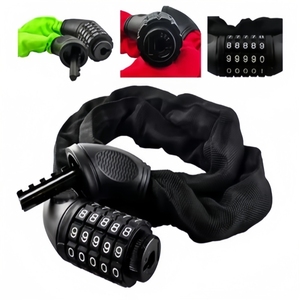 Alta seguridad motocicleta 5 dígitos acero bicicleta acero combinación cadena bloqueo caliente nuevo antirrobo bicicleta bloqueo - Product Image 6