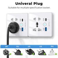 Prise intelligente XZJ avec ports USB et Type-C, compatible Alexa, universelle UK/US, ZigBee WiFi, en verre PC, 13A, avec minuterie domestique