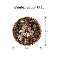 Pièce de monnaie en cuivre de 1 oz, 999, « Christmas Fantasy Queen », commémorative, colorée, en cuivre, pour collection de Noël, souvenir, cadeau