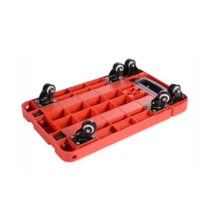 Plastic Large Capacity Rolling Extended Foldable Pull Dolly for Moving