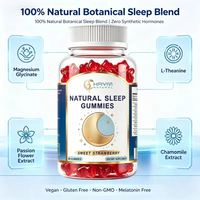 Gummies naturelles pour le sommeil à la fraise sans mélatonine, apaisantes et relaxantes, pour un sommeil réparateur chez l'adulte
