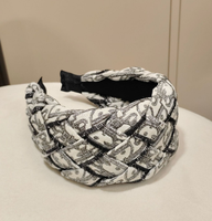 Heißer Verkauf: Retro-Luxus-Stirnband mit Blumenmuster und Schriftzug, handgewebt, hoher Kantenansatz, für Valentinstag und Hochzeit