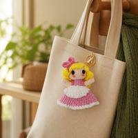 Porte-clés en peluche doux et léger, personnalisé, fait main, motif princesse mignonne, breloque de sac, cadeau OEM pour femmes