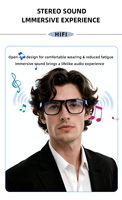 Gafas Inteligentes Multifuncionales A02 con Protección UV, Música Táctil, Llamadas, Asistente de Voz IA, Resistentes al Agua IP68 y Carga Magnética