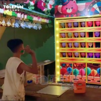 Tolefun Intérieur En Plastique et En Bois Pop Ballon Jeu De Fléchettes Remorques Clignotant Lumières Colorées Parc À Thème Carnaval Prix Jeux