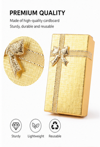 Caja de Regalo de Papel Dorado Personalizada con Tapa y Base, Cinta de Satén, Cartón Rígido, Caja Misteriosa Vacía para Pequeños Regalos de Belleza - Product Image 3