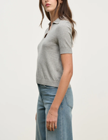 Pull décontracté d'été pour femme, tricoté sur mesure, coupe ajustée, manches courtes, col rabattu, anti-boulochage, qualité supérieure, vente en gros