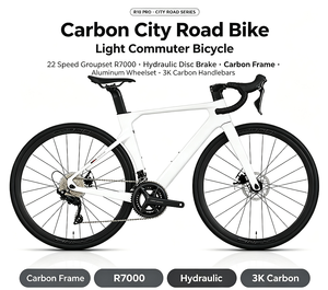 Vélo de route Carbon City R10Pro, groupe 22 vitesses <span class=keywords><strong>R7000</strong></span>, freins à disque hydrauliques, cadre en carbone, roues en aluminium, guidon en carbone 3K - Product Image 1