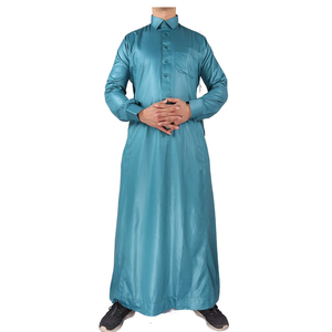 2022 caliente estilo saudí Thobe hombres Dubai Kaftan hombres traje de manga larga batas Ohara ropa musulmana hombres Thobes - Product Image 4