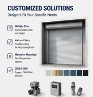Puerta Enrollable Automática de Aluminio Resistente al Viento, Adecuada para Garajes, Hogares, Uso Comercial y Fábricas