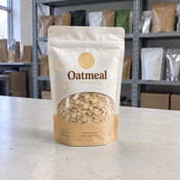 Sachet Doypack refermable personnalisé imprimé sur mesure de qualité alimentaire avec fenêtre transparente pour flocons d'avoine, céréales et grains – Vente directe usine