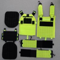Gilet tactique fluorescent personnalisé haute visibilité découpé au laser MOLLE à libération rapide, porte-équipement modulaire réglable pour l'extérieur
