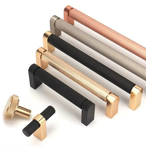 Đen Vàng Kết Thúc Nhôm Ngăn Kéo Kéo Xử Lý Núm Với Mô Hình Kim Cương 96 128 192 Mm Cho Tủ Quần Áo & Nhà Bếp Cửa Cho Biệt Thự Sử Dụng - Product Image 1