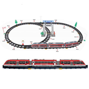 Binari del treno elettrico fai da te Slot per auto giocattoli bidirezionali <span class=keywords><strong>RC</strong></span> treni della metropolitana a infrarossi a due vie <span class=keywords><strong>RC</strong></span> con ponti a spina di pesce Set ferroviario - Product Image 3
