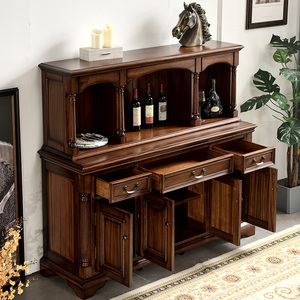 Luxury American Style Wooden <strong>Cabinet</strong> Freestanding Dinning Buffet <strong>Cabinet</strong> Solid Wood <strong>Sideboard</strong> Living Room <strong>Display</strong> <strong>Cabinet</strong> - Product Image 5