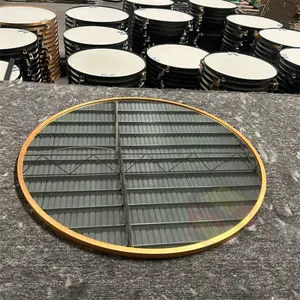 Spiegel Fabrik heißer Verkauf Metall Aluminium legierung Rahmen runde goldene Farbe des Badezimmers pi egels