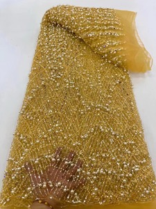 New Jacquard căng thêu Net Tulle Bridal ren vải với ren Sequins cho Girls 'dresses - Product Image 3