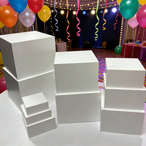 Supports de présentation carrés en acrylique de haute qualité pour buffet, blancs, pour la décoration de mariage et d'hôtel - Product Image 2
