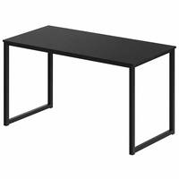 Bureau de travail moderne, table de bureau noire minimaliste, bureau d'ordinateur pour la maison, bureau d'écriture avec cadre en métal durable, poste de travail pour PC