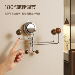 <b>Suction</b> Cup <b>Hook</b> 3 <b>Hooks</b> Stainless Steel Rotation Bathroom Wall Mount No Drilling Required Multifunctional Kitchen Bath <b>Hook</b> - Product Image 2