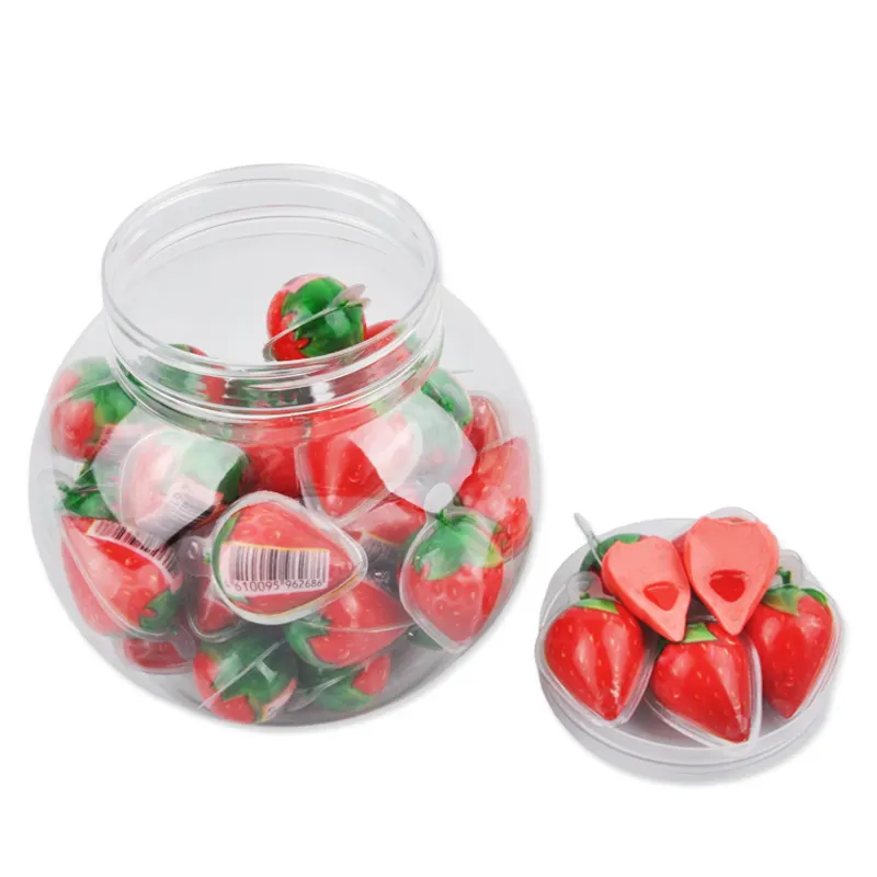 Diskon Bentuk Baru Kustom 4D Gummy Camilan Manis Bola Mata Anak-anak Halal Gummi Strawberry Popping Gummy Candy