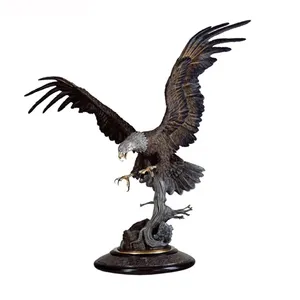 Aangepaste Metalen Ambachten Dier Eagle Sculptuur Grote Bronzen Eagle Standbeelden Voor Verkoop