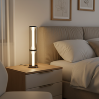Table électrique moderne minimaliste en métal et verre avec commande par interrupteur LED, CRI 90 élevé, alimentation USB, lumière blanc chaud, protection des yeux, pour la maison