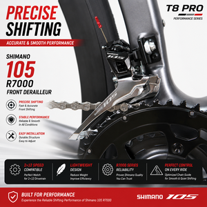 Bicicleta de <span class=keywords><strong>Carretera</strong></span> Ligera de Fibra de <span class=keywords><strong>Carbono</strong></span> T8pro 700C con Eje Pasante, <span class=keywords><strong>Manillar</strong></span> de <span class=keywords><strong>Carbono</strong></span> Integrado, 24 Velocidades, Bicicleta de Carreras para Adultos - Product Image 4