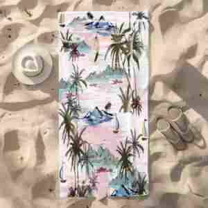 Toalla de <span class=keywords><strong>Playa</strong></span> de Microfibra Ecológica de Secado Rápido con Estampado de Animales Tropicales Personalizada, con Bolsa de Viaje, Libre de Arena, para Niños - Product Image 1