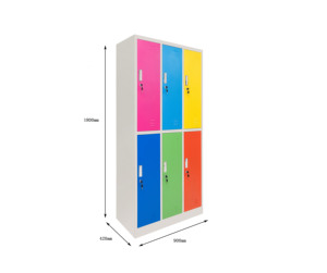 <span class=keywords><strong>Armario</strong></span> Moderno de 6 Puertas de Madera y Acero, Guardarropa con <span class=keywords><strong>Armario</strong></span> Metálico, Mueble de Oficina - Product Image 2