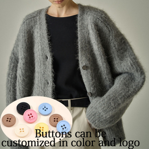 <span class=keywords><strong>Cardigan</strong></span> Lavorato a Maglia con Scollo a V in Misto Lana di Alpaca, <span class=keywords><strong>Oversize</strong></span>, Casual, con Bottoni, Logo Personalizzato, Prezzo di Fabbrica, per <span class=keywords><strong>Donna</strong></span>, Inverno - Product Image 3