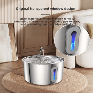 <span class=keywords><strong>Fontaine</strong></span> <span class=keywords><strong>à</strong></span> <span class=keywords><strong>eau</strong></span> carrée pour animaux de compagnie en acier inoxydable 32L, purification automatique, filtre en coton détachable pour l'hydratation des chiens <span class=keywords><strong>et</strong></span> des chats - Product Image 2