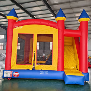 Château gonflable de fête avec toboggan combiné, structure gonflable pour enfants, trampoline arc-en-ciel, maison de rebond, château gonflable commercial à vendre - Product Image 1