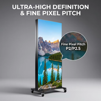 Écran d'affichage LED YTSF-P1 P2/P25, écran publicitaire vertical intérieur, écran promotionnel pliable mobile pour exposition