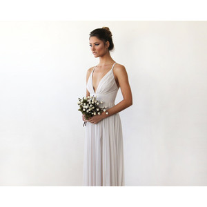 Abito lungo avorio con spalline regolabili # 1170 - Product Image 4