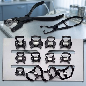 Ensemble d'instruments chirurgicaux dentaires, pince à mâchoires manuelle noire à 8 positions, certifiée CE Classe I - Product Image 1