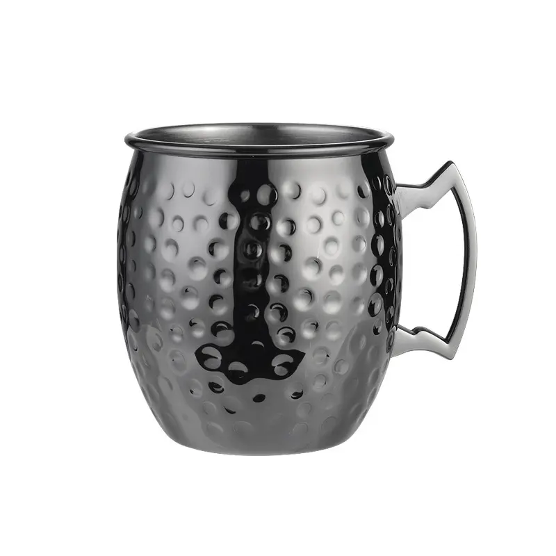 304 thép không gỉ Moscow Mule Mug Đen Matte trống hình dạng bia Mug 530ml Rose Gold Moscow Mule cốc Đồng