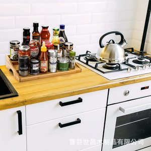 Wooden <b>Storage</b> <b>Tray</b> Rectangular Natural Wood Color Multifunctional Organizer For Kitchen Cosmetics Household Use - Product Image 5