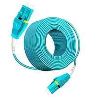 Câble de raccordement à fibre optique blindé LC UPC Uniboot, OM4 OM3 Multimode Duplex Jumper 50/125um, LSZH Aqua, 1m