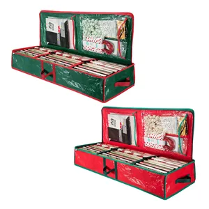 Рождественский органайзер для хранения FF623, праздничный декоративный контейнер для оберточной бумаги, Подарочные ленты, банты, карты, под кроватью, пакет для хранения