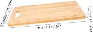 Planche à découper rectangulaire en bambou 30x20x1.8cm, écologique, certifiée CE, avec rainure pour jus, design moderne et luxueux, pour viande (bloc de boucher) - Product Image 2
