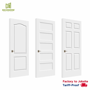 木製スラブドア30x80ドアMDF成形ドアホワイトプライムドインテリアスラブ寝室ドア - Product Image 1