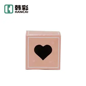 开斋节惊喜纸化妆品定制心形粉粉色巧克力包装盒