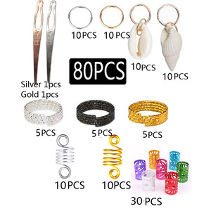 Commercio all'ingrosso 80 pz/lotto oro tubo di metallo anello Dreadlock capelli treccia perline per <span class=keywords><strong>trecce</strong></span> regolabile treccia di capelli - Product Image 2