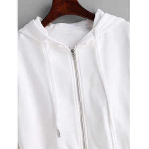 <span class=keywords><strong>Felpa</strong></span> Corta <span class=keywords><strong>Bianca</strong></span> da <span class=keywords><strong>Donna</strong></span> Stile Moda OEM all'Ingrosso - Product Image 4