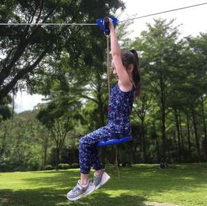 CTSC Balançoire d'extérieur pour enfants, pour aire de jeux de jardin, <span class=keywords><strong>avec</strong></span> <span class=keywords><strong>tyrolienne</strong></span>, échelle en corde, siège de balançoire à nœuds et disques, produit de sécurité sportive - Product Image 4